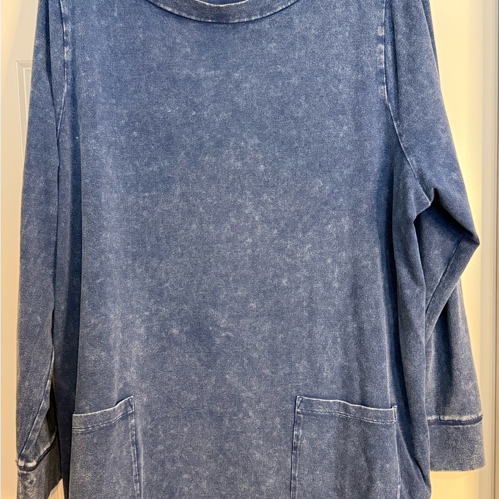 Soft Surroundings Heathered Blue Knit Top